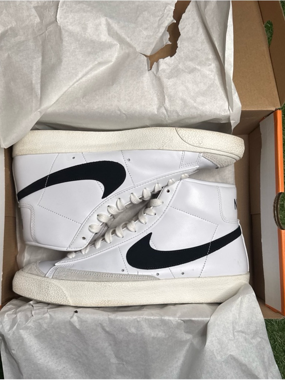 Nike White/Black Mid-Top Sneakers